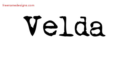 Vintage Writer Name Tattoo Designs Velda Free Lettering