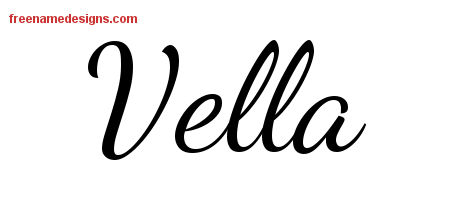 Lively Script Name Tattoo Designs Vella Free Printout