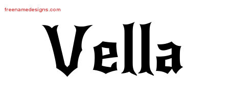 Gothic Name Tattoo Designs Vella Free Graphic