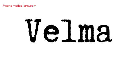 Typewriter Name Tattoo Designs Velma Free Download