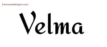 Calligraphic Stylish Name Tattoo Designs Velma Download Free