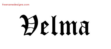 Blackletter Name Tattoo Designs Velma Graphic Download