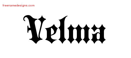 Old English Name Tattoo Designs Velma Free