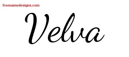 Lively Script Name Tattoo Designs Velva Free Printout
