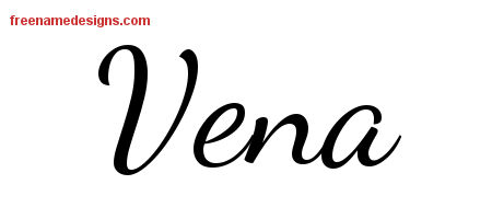 Lively Script Name Tattoo Designs Vena Free Printout