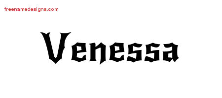 Gothic Name Tattoo Designs Venessa Free Graphic
