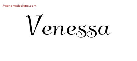 Elegant Name Tattoo Designs Venessa Free Graphic