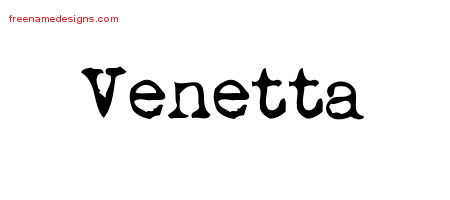 Vintage Writer Name Tattoo Designs Venetta Free Lettering