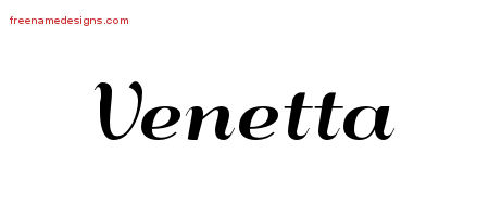 Art Deco Name Tattoo Designs Venetta Printable