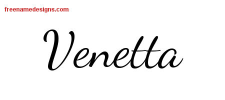 Lively Script Name Tattoo Designs Venetta Free Printout
