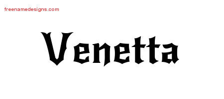 Gothic Name Tattoo Designs Venetta Free Graphic