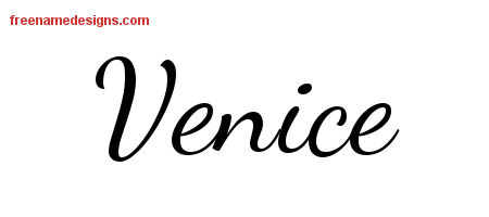 Lively Script Name Tattoo Designs Venice Free Printout