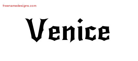 Gothic Name Tattoo Designs Venice Free Graphic