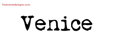 Vintage Writer Name Tattoo Designs Venice Free Lettering