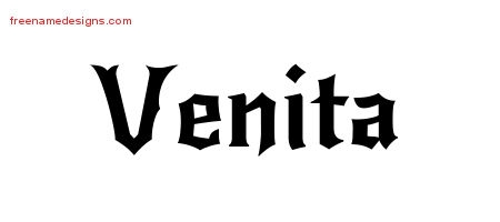 Gothic Name Tattoo Designs Venita Free Graphic