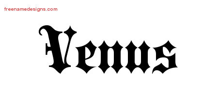Old English Name Tattoo Designs Venus Free