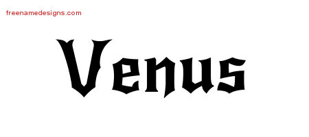 Gothic Name Tattoo Designs Venus Free Graphic