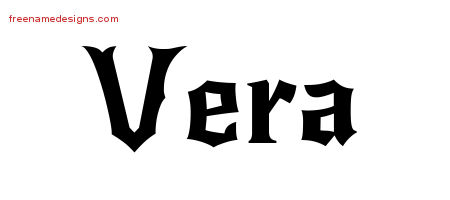 Gothic Name Tattoo Designs Vera Free Graphic
