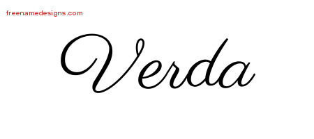 Classic Name Tattoo Designs Verda Graphic Download