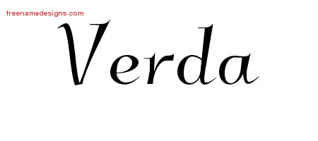 Elegant Name Tattoo Designs Verda Free Graphic