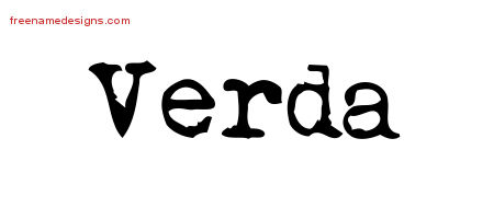 Vintage Writer Name Tattoo Designs Verda Free Lettering