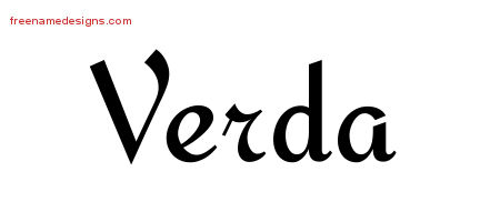 Calligraphic Stylish Name Tattoo Designs Verda Download Free