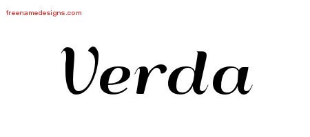 Art Deco Name Tattoo Designs Verda Printable