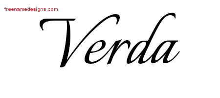 Calligraphic Name Tattoo Designs Verda Download Free