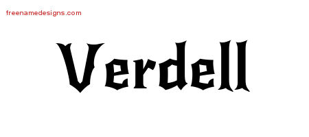 Gothic Name Tattoo Designs Verdell Free Graphic
