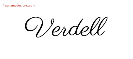 Classic Name Tattoo Designs Verdell Graphic Download