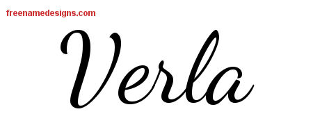 Lively Script Name Tattoo Designs Verla Free Printout