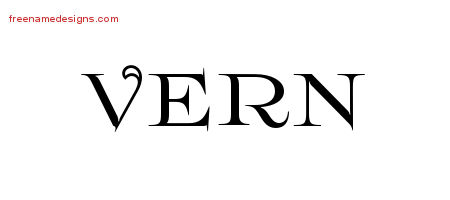 Flourishes Name Tattoo Designs Vern Graphic Download
