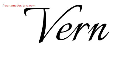 Calligraphic Name Tattoo Designs Vern Free Graphic