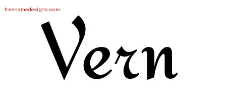 Calligraphic Stylish Name Tattoo Designs Vern Free Graphic
