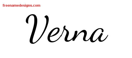 Lively Script Name Tattoo Designs Verna Free Printout