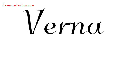 Elegant Name Tattoo Designs Verna Free Graphic