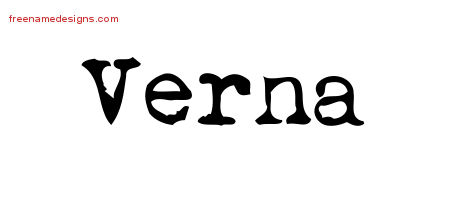 Vintage Writer Name Tattoo Designs Verna Free Lettering