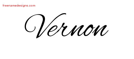 Cursive Name Tattoo Designs Vernon Free Graphic