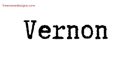 Typewriter Name Tattoo Designs Vernon Free Printout