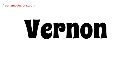 Groovy Name Tattoo Designs Vernon Free Lettering