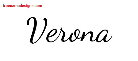 Lively Script Name Tattoo Designs Verona Free Printout