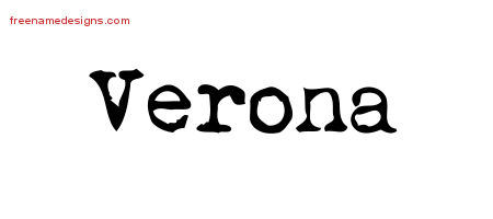 Vintage Writer Name Tattoo Designs Verona Free Lettering