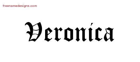 Blackletter Name Tattoo Designs Veronica Graphic Download