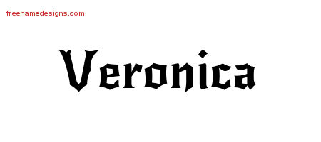 Gothic Name Tattoo Designs Veronica Free Graphic