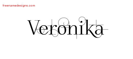 Decorated Name Tattoo Designs Veronika Free
