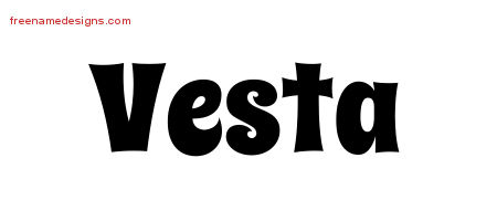 Groovy Name Tattoo Designs Vesta Free Lettering