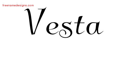 Elegant Name Tattoo Designs Vesta Free Graphic