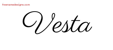 Classic Name Tattoo Designs Vesta Graphic Download