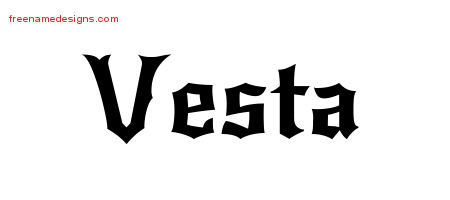 Gothic Name Tattoo Designs Vesta Free Graphic
