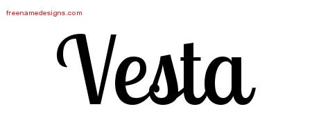 Handwritten Name Tattoo Designs Vesta Free Download